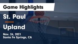 St. Paul  vs Upland  Game Highlights - Nov. 26, 2021