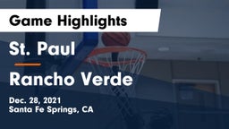 St. Paul  vs Rancho Verde  Game Highlights - Dec. 28, 2021