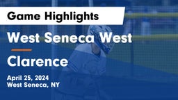 West Seneca West  vs Clarence  Game Highlights - April 25, 2024