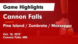 Cannon Falls  vs Pine Island / Zumbrota / Mazzeppa Game Highlights - Oct. 10, 2019