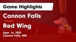 Cannon Falls  vs Red Wing  Game Highlights - Sept. 16, 2023