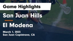 San Juan Hills  vs El Modena  Game Highlights - March 1, 2023
