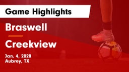 Braswell  vs Creekview  Game Highlights - Jan. 4, 2020