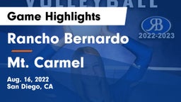 Rancho Bernardo  vs Mt. Carmel  Game Highlights - Aug. 16, 2022