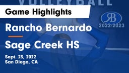 Rancho Bernardo  vs Sage Creek HS Game Highlights - Sept. 23, 2022