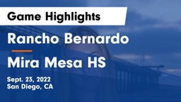 Rancho Bernardo  vs Mira Mesa HS Game Highlights - Sept. 23, 2022