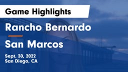 Rancho Bernardo  vs San Marcos  Game Highlights - Sept. 30, 2022