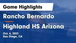 Rancho Bernardo  vs Highland HS Arizona Game Highlights - Oct. 6, 2023