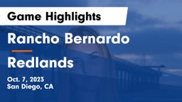 Rancho Bernardo  vs Redlands  Game Highlights - Oct. 7, 2023