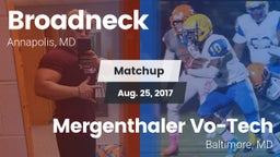 Matchup: Broadneck vs. Mergenthaler Vo-Tech  2017