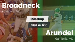 Matchup: Broadneck vs. Arundel  2017