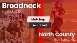 Matchup: Broadneck vs. North County  2018