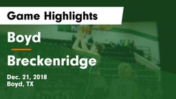 Boyd  vs Breckenridge  Game Highlights - Dec. 21, 2018