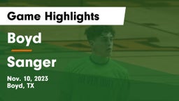 Boyd  vs Sanger  Game Highlights - Nov. 10, 2023