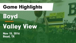 Boyd  vs Valley View  Game Highlights - Nov 15, 2016