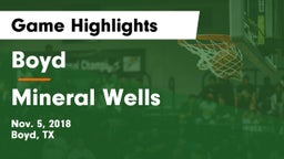 Boyd  vs Mineral Wells  Game Highlights - Nov. 5, 2018