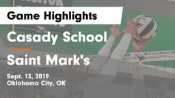 Casady School vs Saint Mark's Game Highlights - Sept. 13, 2019