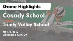 Casady School vs Trinity Valley School Game Highlights - Nov. 8, 2019