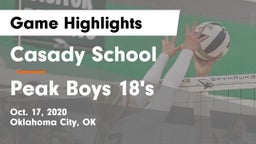 Casady School vs Peak Boys 18's  Game Highlights - Oct. 17, 2020