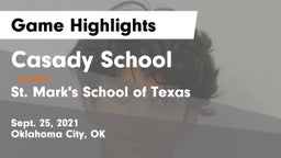 Casady School vs St. Mark's School of Texas Game Highlights - Sept. 25, 2021