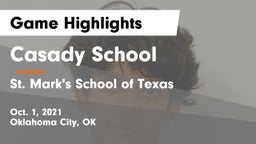 Casady School vs St. Mark's School of Texas Game Highlights - Oct. 1, 2021