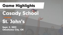 Casady School vs St. John's  Game Highlights - Sept. 2, 2022