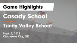 Casady School vs Trinity Valley School Game Highlights - Sept. 3, 2022