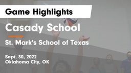 Casady School vs St. Mark's School of Texas Game Highlights - Sept. 30, 2022