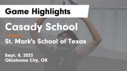 Casady School vs St. Mark's School of Texas Game Highlights - Sept. 8, 2023