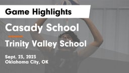 Casady School vs Trinity Valley School Game Highlights - Sept. 23, 2023