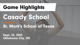 Casady School vs St. Mark's School of Texas Game Highlights - Sept. 22, 2023