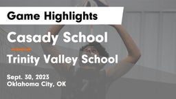 Casady School vs Trinity Valley School Game Highlights - Sept. 30, 2023