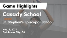 Casady School vs St. Stephen's Episcopal School Game Highlights - Nov. 2, 2023