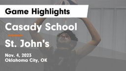 Casady School vs St. John's  Game Highlights - Nov. 4, 2023