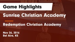 Sunrise Christian Academy vs Redemption Christian Academy Game Highlights - Nov 26, 2016