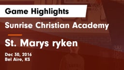 Sunrise Christian Academy vs St. Marys ryken Game Highlights - Dec 30, 2016