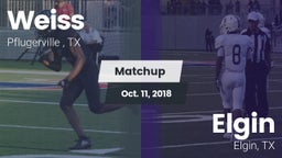 Matchup: Weiss  vs. Elgin  2018