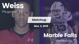 Matchup: Weiss  vs. Marble Falls  2018