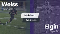 Matchup: Weiss  vs. Elgin  2019