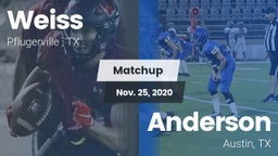 Matchup: Weiss  vs. Anderson  2020