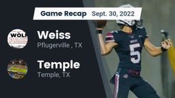 Recap: Weiss  vs. Temple  2022