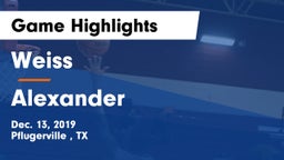 Weiss  vs Alexander  Game Highlights - Dec. 13, 2019
