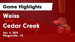 Weiss  vs Cedar Creek  Game Highlights - Jan. 4, 2024