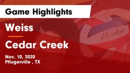 Weiss  vs Cedar Creek  Game Highlights - Nov. 10, 2020
