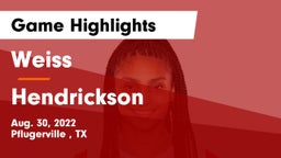 Weiss  vs Hendrickson  Game Highlights - Aug. 30, 2022