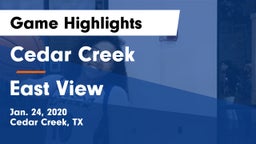 Cedar Creek  vs East View  Game Highlights - Jan. 24, 2020