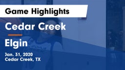 Cedar Creek  vs Elgin  Game Highlights - Jan. 31, 2020