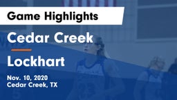 Cedar Creek  vs Lockhart  Game Highlights - Nov. 10, 2020