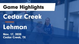 Cedar Creek  vs Lehman  Game Highlights - Nov. 17, 2020