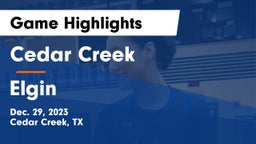 Cedar Creek  vs Elgin  Game Highlights - Dec. 29, 2023